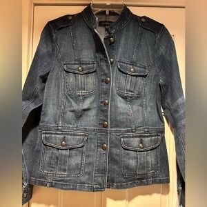 Talbots Military Style Denim Jacket